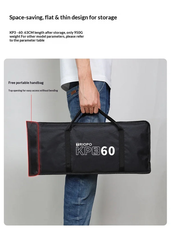 Triopo KP3 Quick Fold Deep Parabolic Softbox 60/90/120cm Bowens Mount Honeycomb Grid Compatible with Godox JINBEI