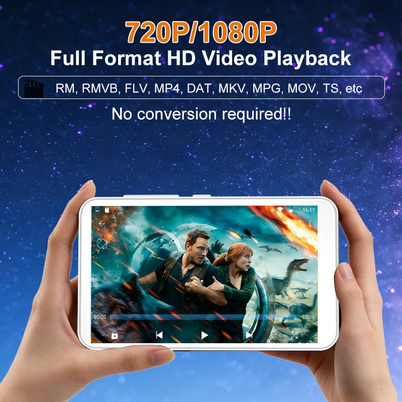 Famue BF12 4-inch 1080P MP4 Player, Android 10, Wi-Fi Bluetooth, YouTube Instagram Spotify Amazon Music Play Store Download