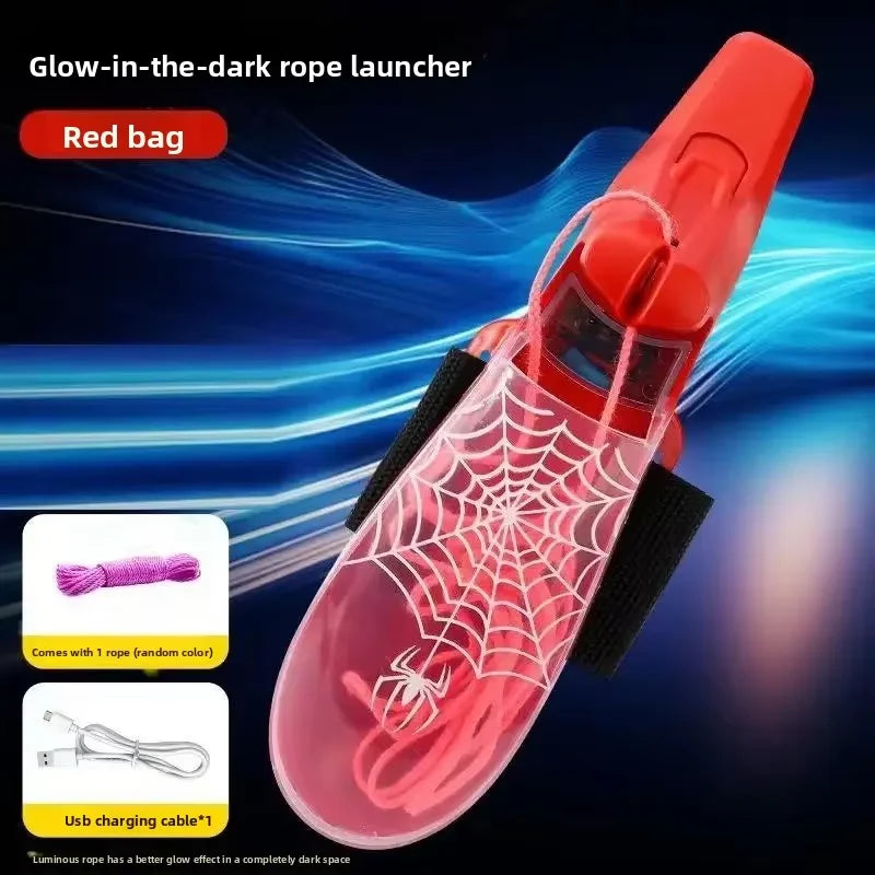 Luminous Rope ZipString Launcher Wristband Automatic Flying String Shooter Toy Recoil Night Glow Interactive Gift for Kids Pets