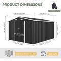 10x12 FT Metal Outdoor Storage Shed, Double Hinged Large | SAMAG
