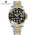 Top PAGANI DESIGN PD1662 Men GMT Automatic Mechanical Watch Black Ceramic Bezel Sapphire Glass 100M Waterproof Jubilee Stainless Steel Bracelet Sports Diver Wristwatch Reloj Hombre+gift box