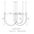 Living Room Study Modern New Lines U shaped Designer Restaurant Exhibition Hall Chandelier LED Industrial Wind Belt Creativity