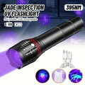 395nm UV Flashlight Zoomable Blacklight USB Rechargeable UV Light Ultraviolet Flashlight for Pet Urine Detection Curing Lighting