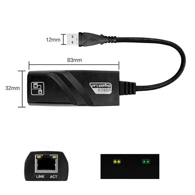 Wired USB 3.0 To Rj45 Lan Ethernet Adapter 100Mbps Usb3.0 Gigabit Network Cable for Xiaomi MiBox Windows10 - Visuel 6 | SAMAG