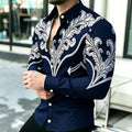 Men's Shirt with Contrasting Print, Black, White, and Red | SAMAG