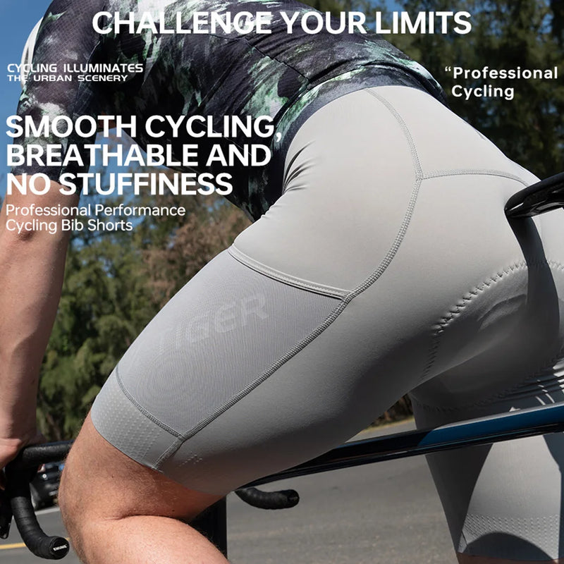 X-TIGER Men's Cycling Bib Short Pro 2026 Summer Chamois Bike Shorts 200-Density ELASTIC-INTERFACE Cushion Stable Riding Series