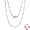ORSA JEWELS 925 Sterling Silver 3mm Gold Flexible Flat Chain Herringbone Snake Chain Necklace for Women Neck Chain Jewelry SC35
