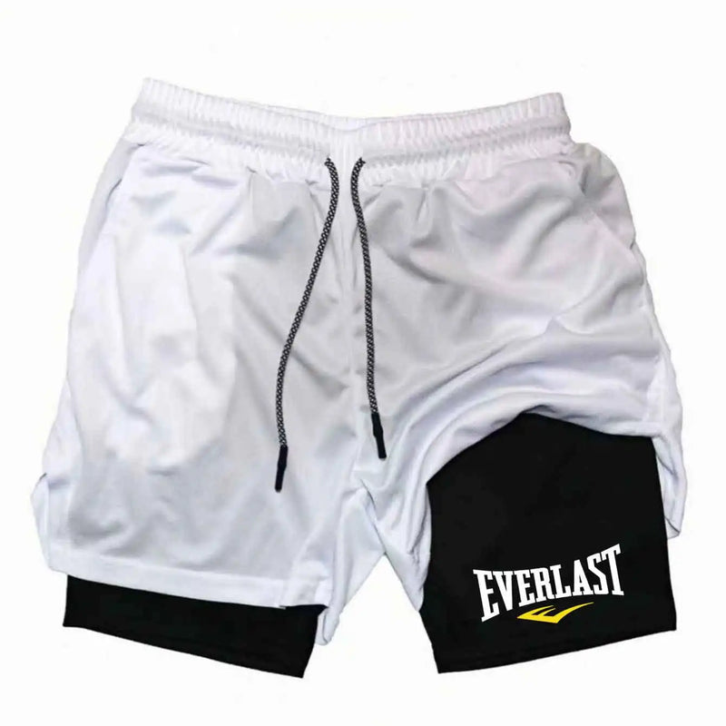 Men's Compression Gym Shorts 2 in 1 Double-deck Sports Pants Quick Drying Basketball Fitness Jogging Bottom Men's Sportswear