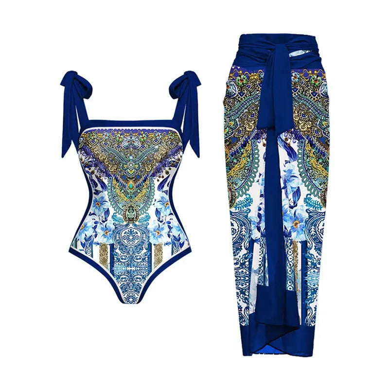 Fashion Women Cover Swimsuit Retro Print Gorgeous - Visuel 19 | SAMAG
