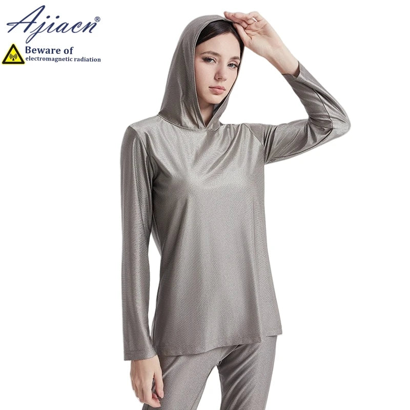 Anti-radiation 100% silver fiber knitted fabric women's long underwear Phone Electromagnetic radiation shielding men's underwear