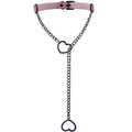 Heart Slip Chain Necklace Black leather Choker Collar For Women Goth Accessories  Punk Gothic Jewelry