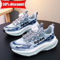 Childrens Sneakers Rotating Buckle New Anti Slip Comfort Mesh Student Boys Outdoor Ultra Light Soft Sole Training Running Shoes