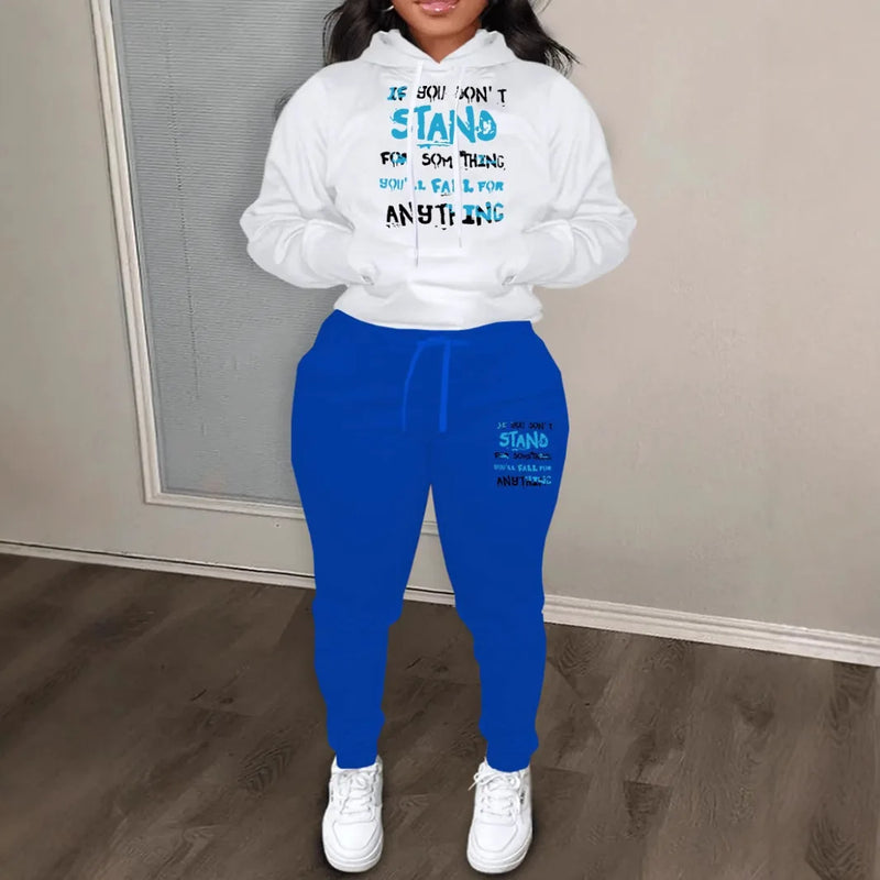 Autumn Winter Women's Tracksuit with Oversize Classic Two Piece Set Women Casual Hoodie&Trouser Suits Fitness Jogging Sports Set