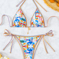 Women's Two Piece Bikini Set 2025, Sexy Triangle Push Up Swimsuit, Floral Print Bathing Suit, Beach Swimwear