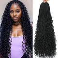 Bewill 1- 8 Packs Goddess Bohemian Box Braids Crochet Hair With Curly Ends 14 18 24 Inches Synthetic Box Braids Hair Extensions