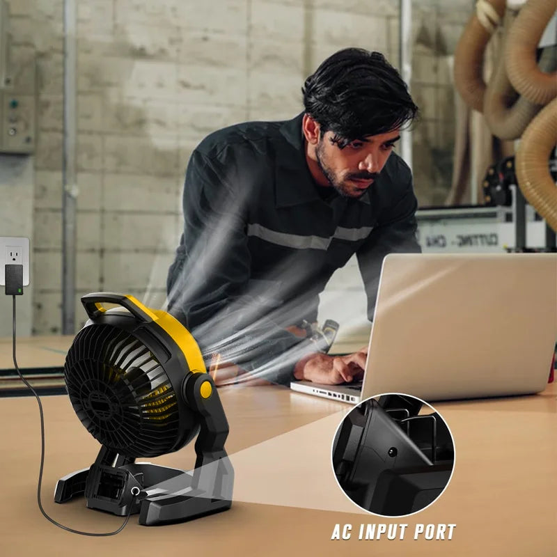 VIVSSO 12 Inch Fan 3 Speed Adjustable Outdoor Camping Table Portable Air Circulators For Dewalt 20V Battery - View 5 | SAMAG