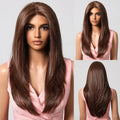 HENRY MARGU Ash Blonde Lace Synthetic Wigs 13*6 Lace Front Wigs Ombre Natural Dark Roots Wigs for Daily Heat Resistant Fiber