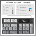 M96 Wireless Gaming Keyboard Creamy Membrane with Rainbow Backlight,Media Knob,LCD Screen,Dual Mode-Bluetooth/2.4Ghz,Ball Shape