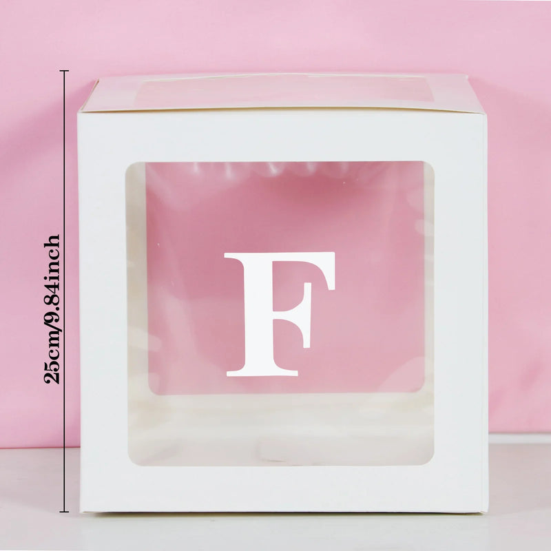 Transparent Letter Balloon Box Baby Shower Decorations Happy Birthday Wedding EID Decor 1st Birthday Party Supplies Balloon Box