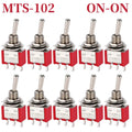 10PCS MTS-102 103 202 203 3Pins 6 Pins Mini Toggle Switch For Switching Lamp Light ON-OFF-ON /ON-ON Switch 6A 125VAC