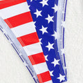 American Flag Print Micro Bikini Set Adjustable Patriotic | SAMAG