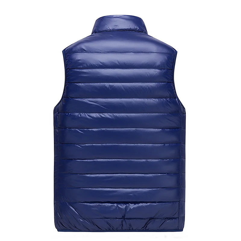 Men Winter Down Vests Mens waterproof Fashion Casual Down Sleeveless Vest Jackets Mens Autumn Couple Lightweight Work Waistcoat