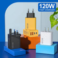 PD 120W 4 Ports USB C Charger Quick Charge 3.0 Type C USB Phone Chargers Fast Charging for Samsung IPhone Xiaomi Huawei