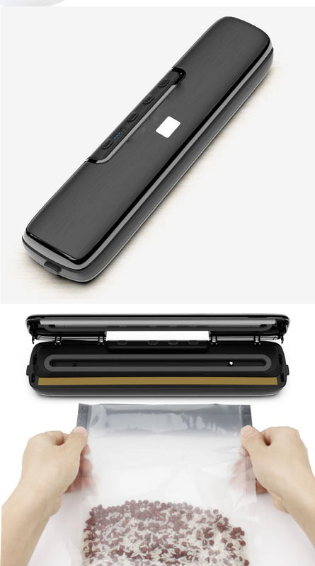 220V Electric Vacuum Sealer Packaging Machine with Free 15pcs Vacuum Bags Machine Household Black Food Vacuum Sealer