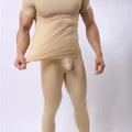 Warm Men Long Johns Ice Silky Ultra-Thin Thermal Underwear Men Underwear Long Johns Men Tops and Pants Set Long Johns Nightwear