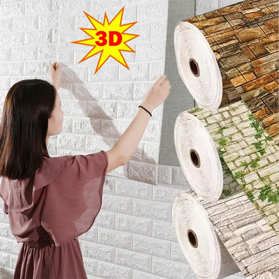 3D Waterproof Wall Sticker Soft Foam Brick Pattern DIY | SAMAG