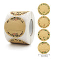 50 - 2 Inch Kraft Paper Flowers Thank You Label Stickers | SAMAG