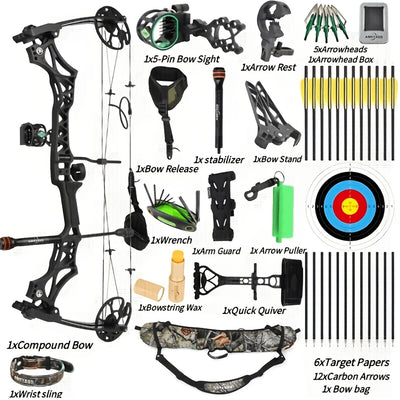 M129 Compound Bow Set 30 - 70lbs Adjustable Draw Weight | SAMAG