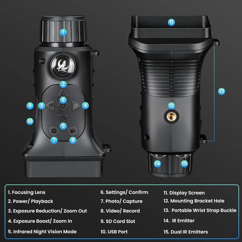 4K Night Vision Scope for 100% Darkness with 3000mAh - View 6 | SAMAG