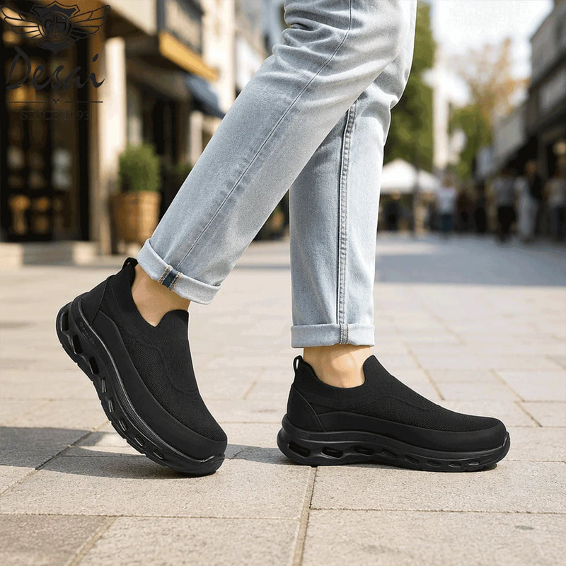 Desai Men's 2026 Slip-on Sneakers Knitted Sock Shoes Breathable Comfortable Sporty Footwear Hollow-out Sole Walking Shoes