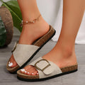 Summer Collection Of Breathable Couple Slippers, Unisex Round Toe Single Strap Sandals Casual Slip-Ons Springfresh Grey Summer Vibes.Dear, you can adjust the buttons on the shoe upper according to your foot width