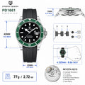 PAGANI DESIGN Men Watches Automatic Watch Mechanical Sapphire Glass Stainless Steel Luminous Date Luxury - Visuel 16 | SAMAG