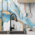 PVC 60cm waterproof marble self-adhesive wallpaper bathroom cabinet countertop contact paper waterproof wall sticker