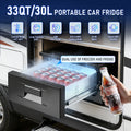 Car Refrigerator Car Drawer Fridge Portable Freezer 33QT - -4℉-68℉ Adjustable Range - Home & Vehicle Use Compressor Cooler for Outdoor Camping RV