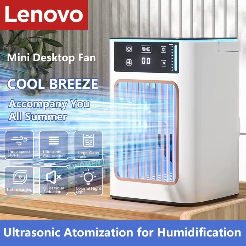 Portable Desktop USB Mobile Air Cooler Fan Household Mini Air Conditioner Fan Large Water Tank Atomization Humidifying Quick