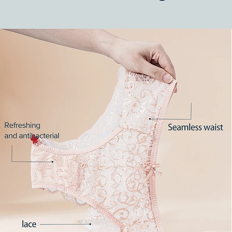 Women's Panties Sexy Lace Transparent Underwear Hollow Out Female Low Waist Briefs Breathable Lingerie Intimates Underpants