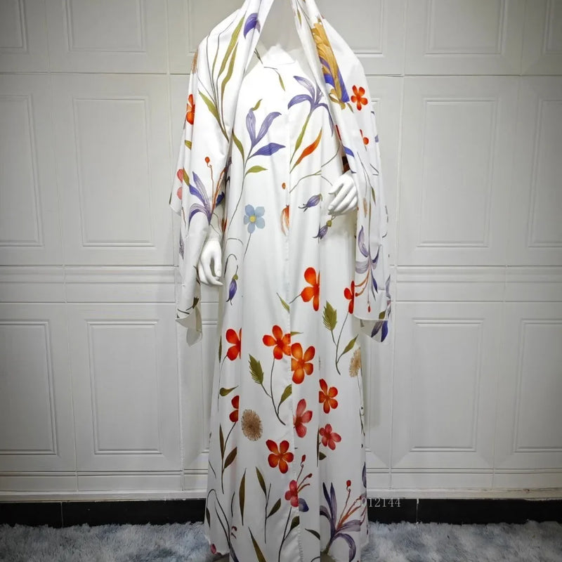 Eid Scarf Abaya Women Elegant Muslim Jalabiya Long | SAMAG
