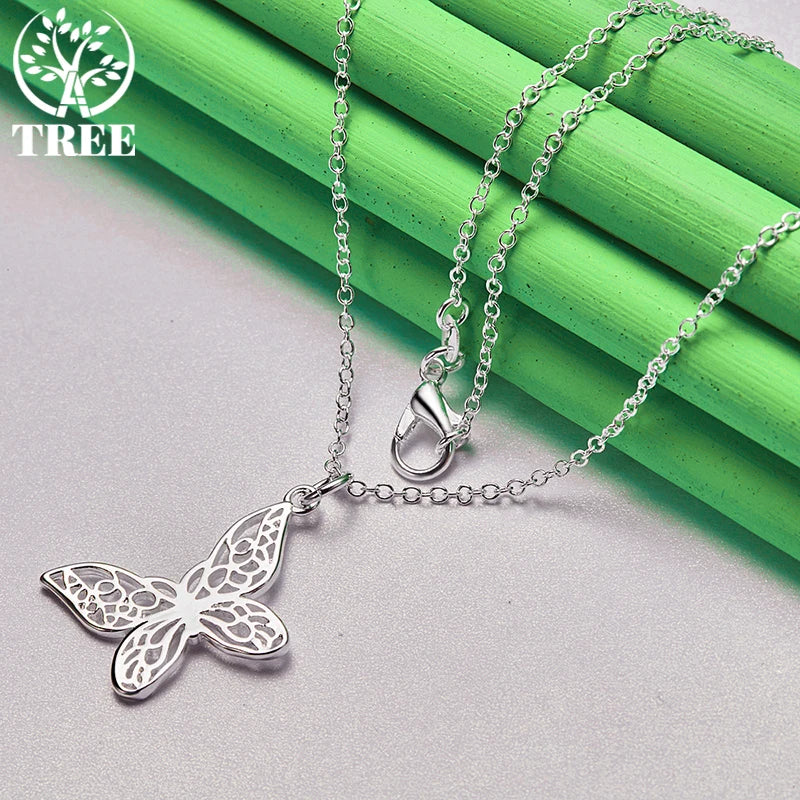 18K Gold Hollow Butterfly Pendant Necklace For Women necklaces Fashion Party Birthday Wedding Jewelry Gifts