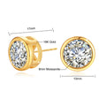 Genuine 18K Gold Moissanite Stud Earrings 2ct Diamond Earrings Classic Trendy for Women Wedding Gifts Fine Jewelry