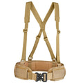 Tactical Battle Combat Air-soft Padded Equipment Molle Waist Belt with Adjustable Suspenders Free Straps