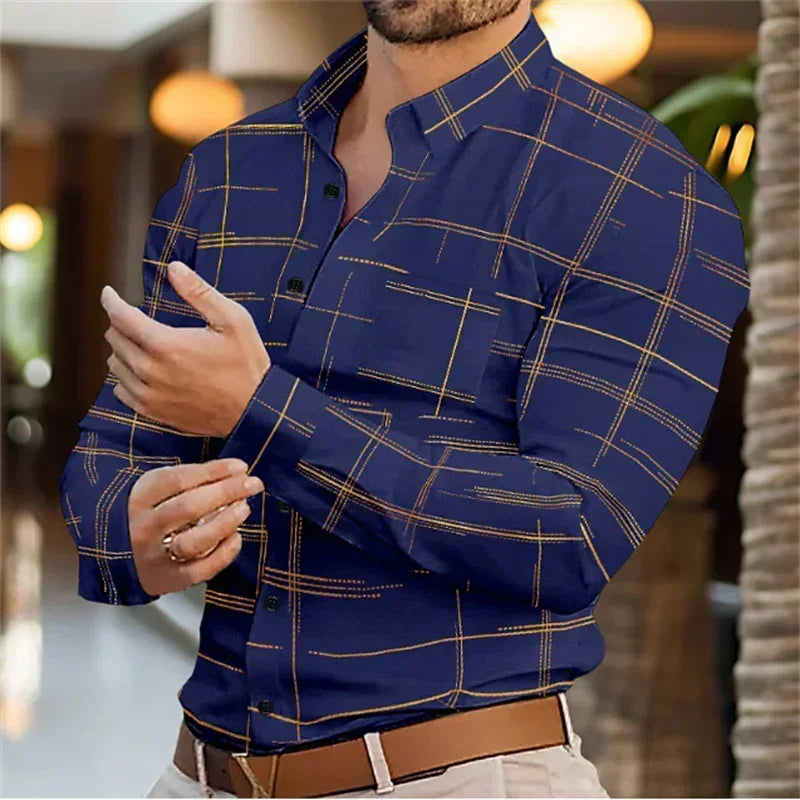Men's business lapel shirt office casual outdoor street | SAMAG