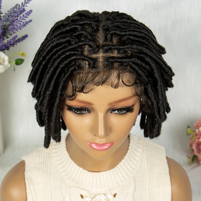 Short Dreadlock Braided Wigs Synthetic Full Lace Braided Lace Wigs with Baby Hair Lace Frontal Locs Braids Wigs for Black Women