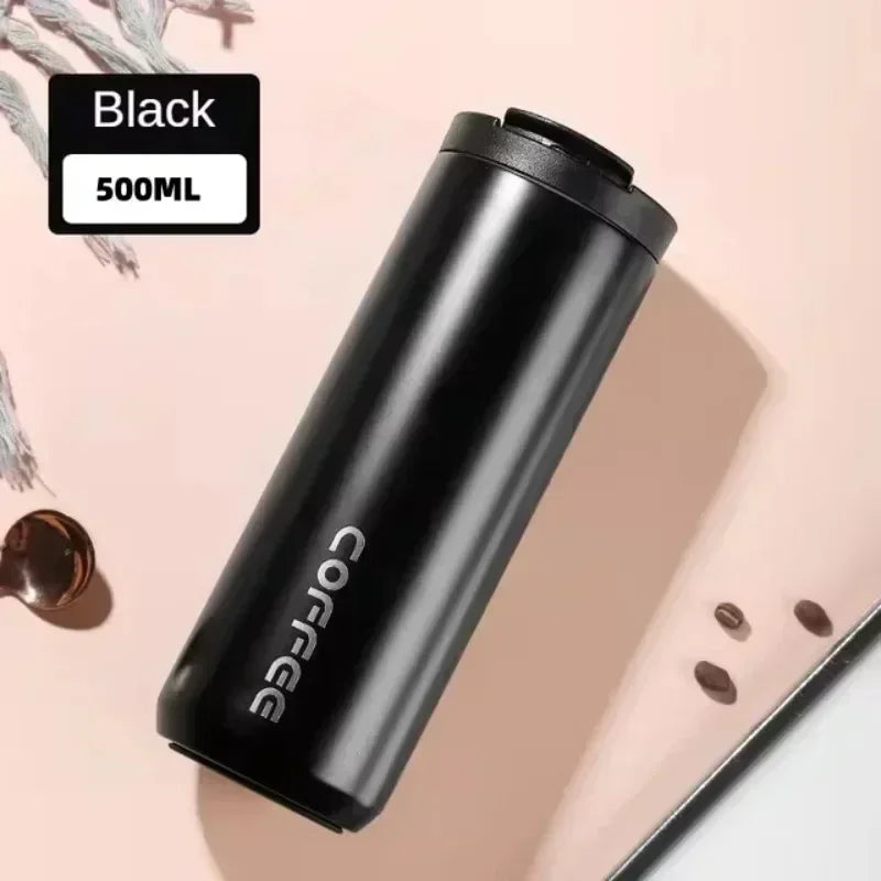 Portable 500ML Stainless Steel Coffee Thermos Bottle Thermal Mug Leakproof Car Vacuum Flasks Coffee Cup Travel Insulated Bottles