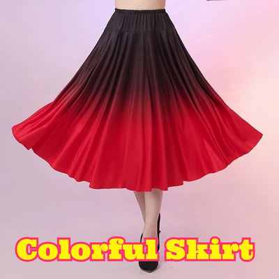 Colorful Gradient Long Skirt Summer Casual Dance Dress | SAMAG