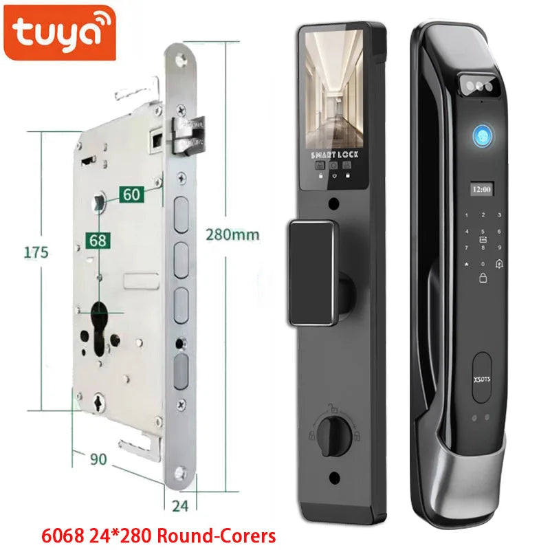 Biometric Infrared 3C Face Real-time intercom Palmar vein Smart Door Lock Fingerprint Password Electronic Key Card APP Unlock