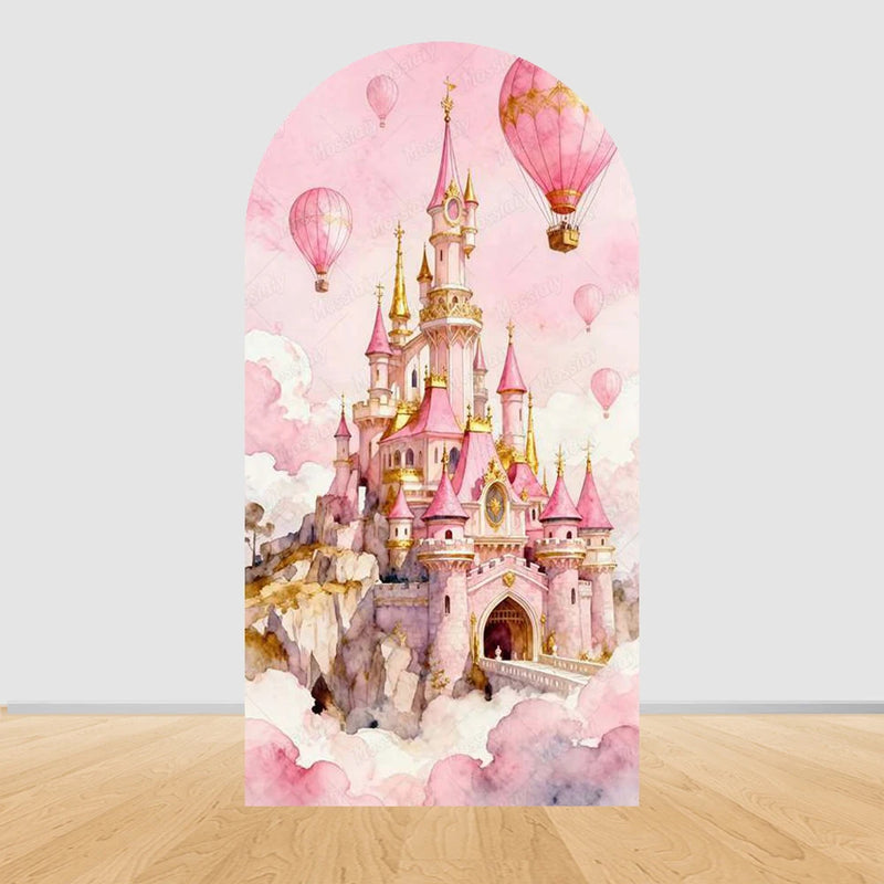 Fairy Tale Castle Butterfly Floral Arch Backdrop Cover Princess Girl Birthday Baby Shower Party Decor Photography Backgrounds